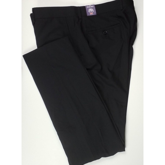 The Savile Row Brixton Black Tapered Dress Pants 44L 38W NWT - Picture 1 of 6